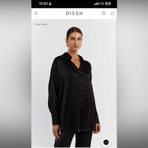 NWT Dissh Black silk shirt (size medium)